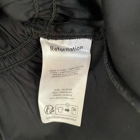 NEW Reformation Lauryn Elegant Cotton Black Top Bows | size 2 - Picture 9 of 11